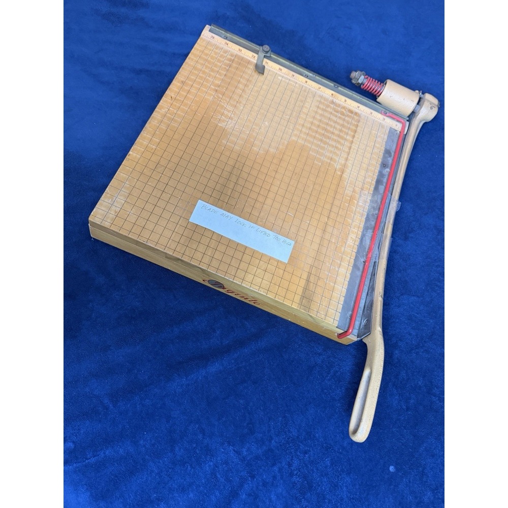 Vtg 15” Ideal School Supply Ingento No. 5 Maple and Cast Iron Paper Cutter XL